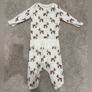 Monica & Andy reindeer pajamas, 2 piece set 0-3months